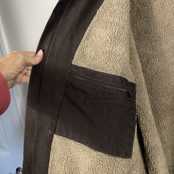Vtg Carhartt C61 Sandstone Ridge Coat Size 3XL Drk Brown Sherpa Lined Barn Chore - Picture 12 of 16